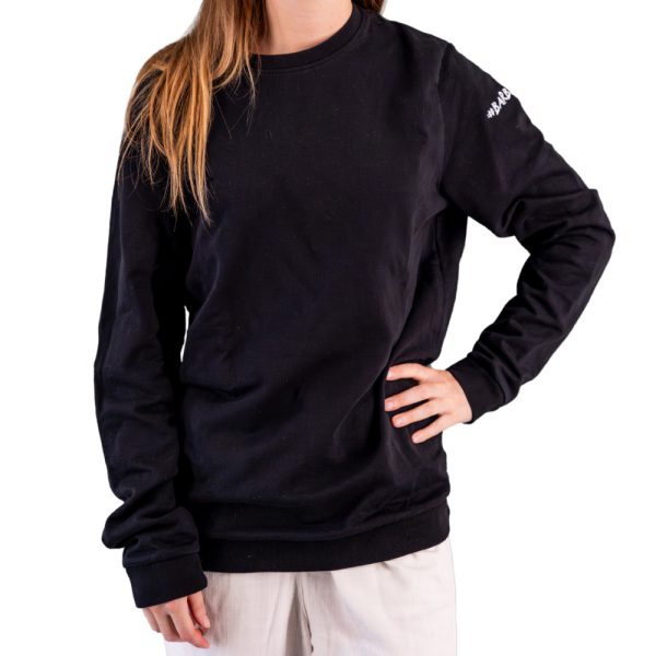 FELPA NERA RELAXED FIT - immagine 2